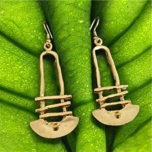 Gold Geometric Dangle Earrings Modern